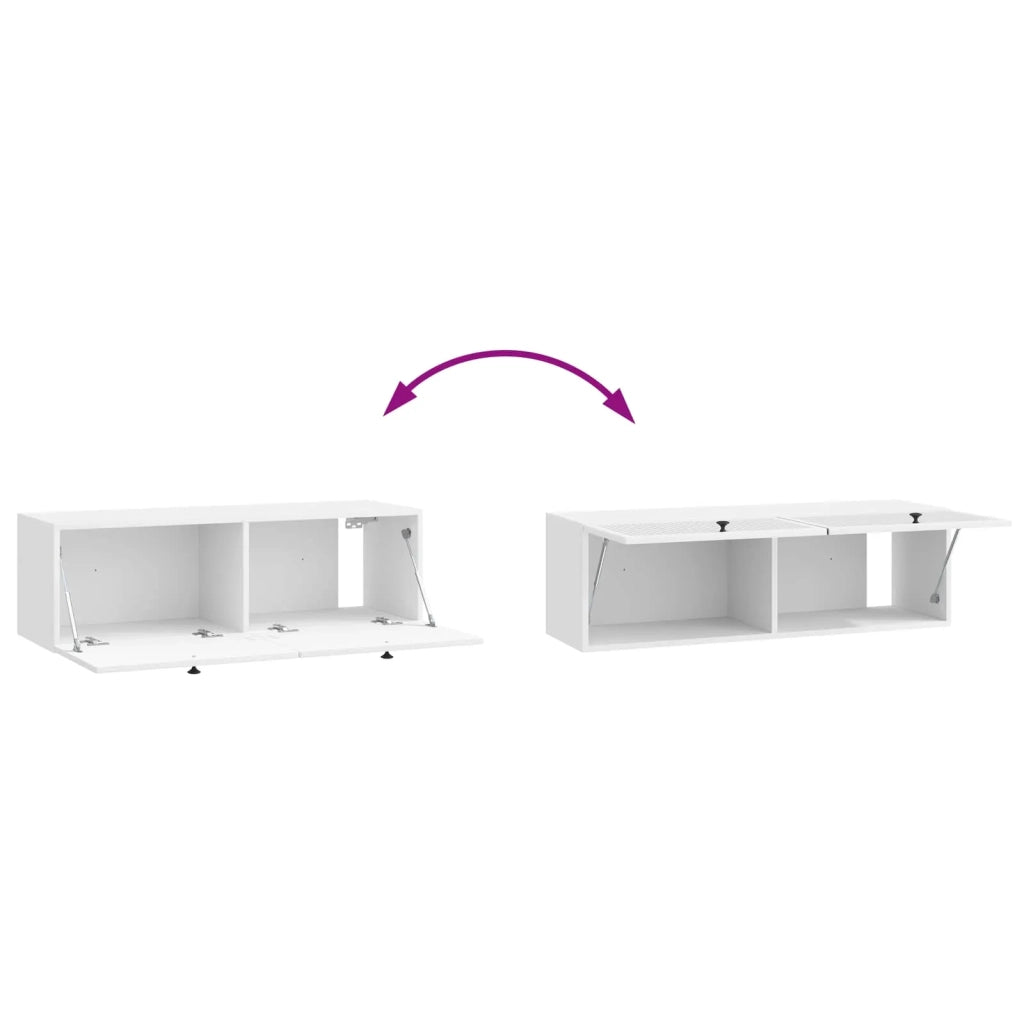 Mobile Porta TV da Muro Bianco Lucido 98 x 31 x 30 cm 898049