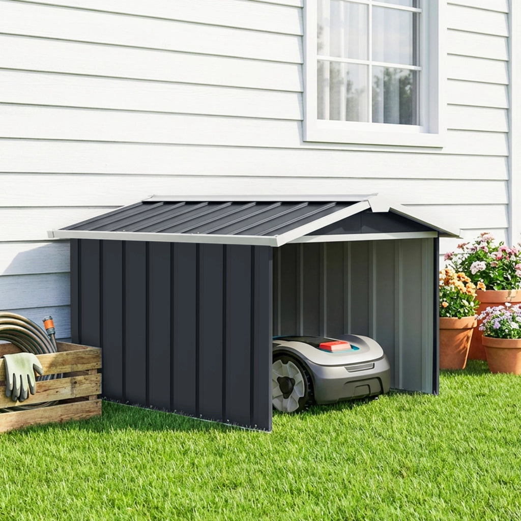 Garage per Robot Tagliaerba ¨C zephmum ¨C Acciaio Galvanizzato 87x103x66 cm Grigio