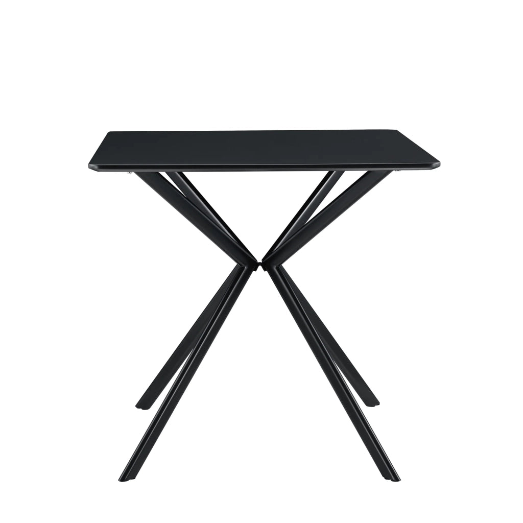 Tavolo da pranzo da cucina per 2 persone MDF e metallo 78 cm nero 03_0004118