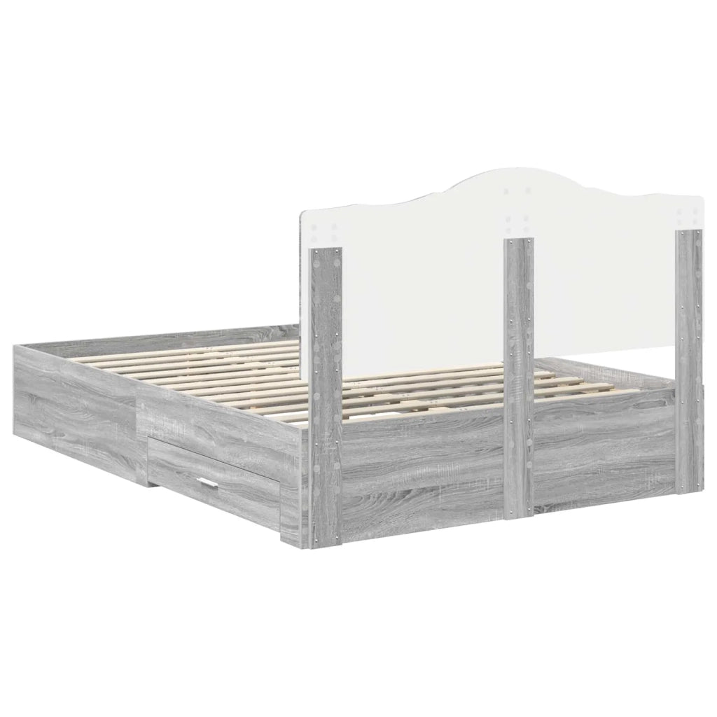 Struttura del letto con testiera Grigio Sonoma 160 x 200 cm 3413583