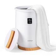 Scaldasalviette bagno con portadischi profumati e spegnimento automatico, Scalda asciugamani riscaldato 20L con display LED Bianco-Portasciugamani