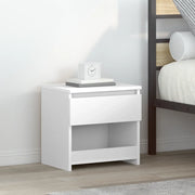 Comodini 2pz Bianco Lucido 40x30x39 cm in Legno Multistrato 803456
