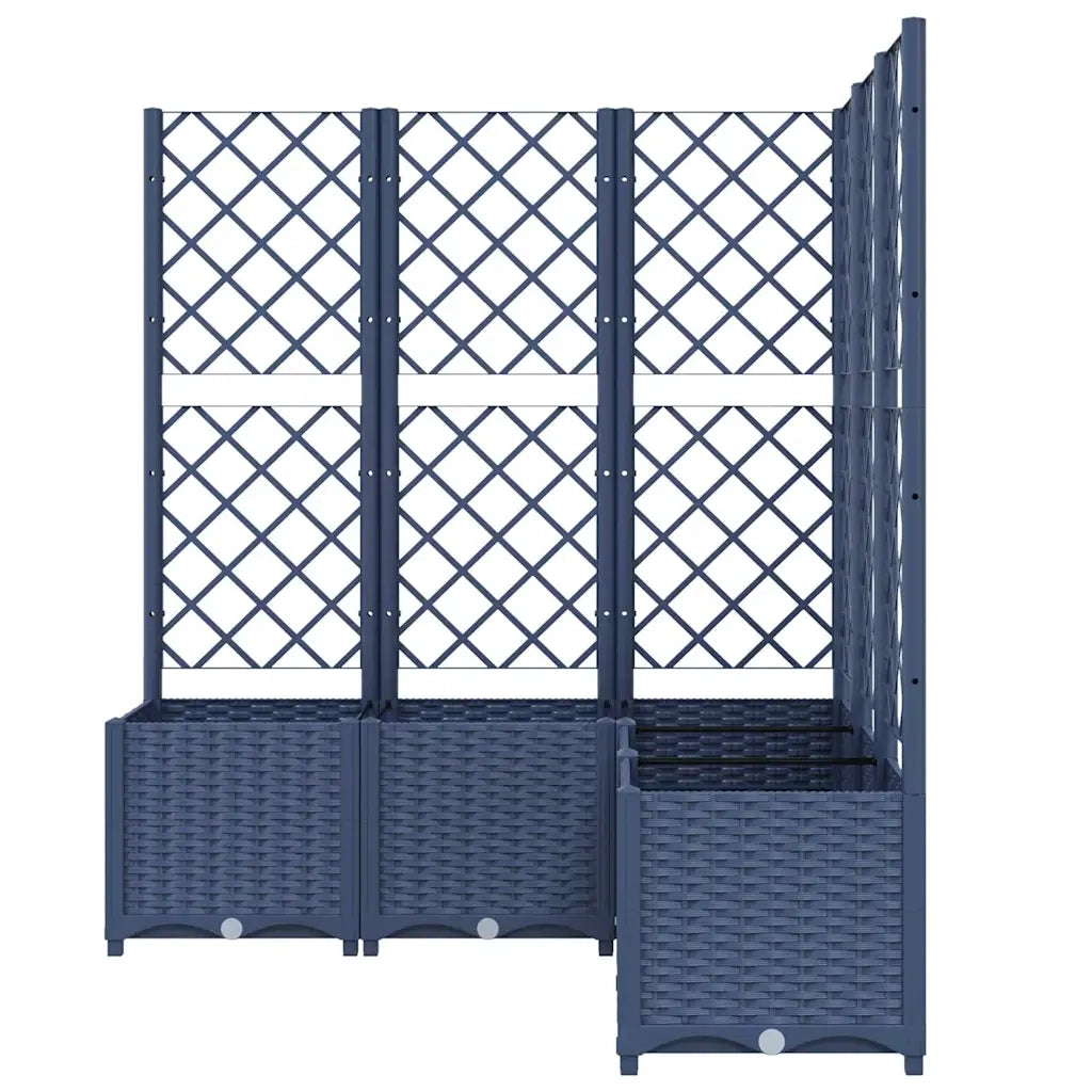 Fioriera da Giardino Graticcio Grigio Blu 120x120x136cm PP 318257
