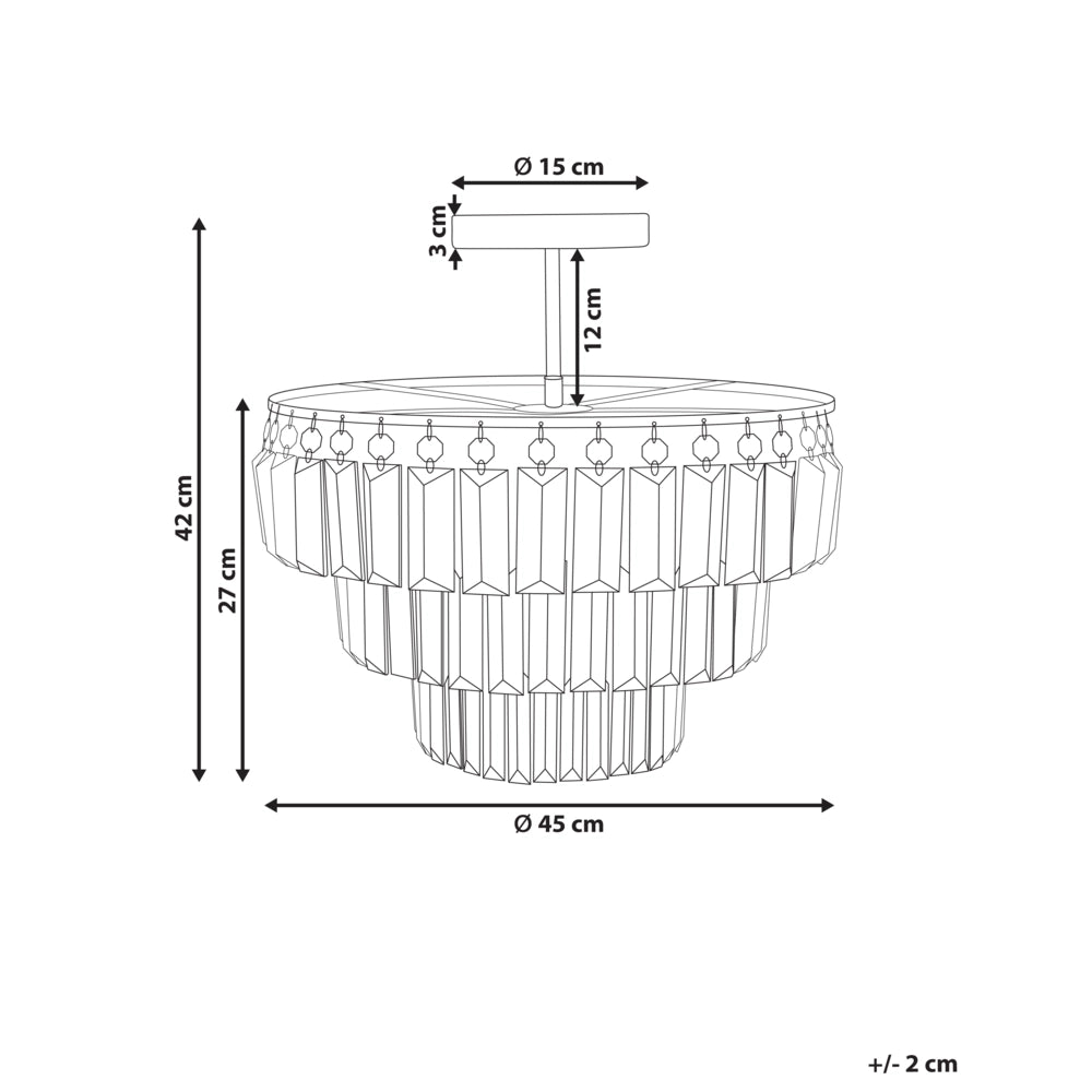Lampadario in metallo argentato con finitura cromata Lampada a sospensione con cristalli di vetro Stile Glamour Soggiorno