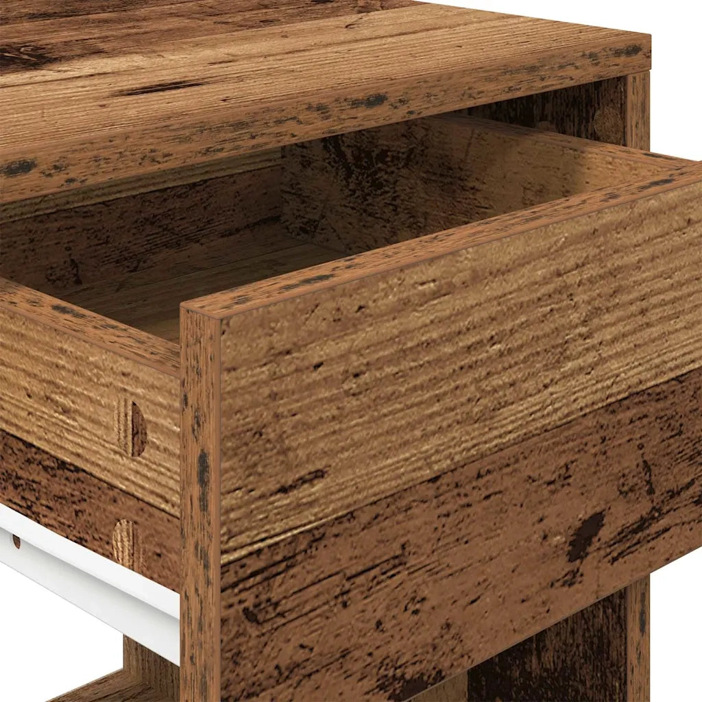 Set di 2 Comodini | Armadio da Notte | Mobiletto da notte con Cassetto Legno Antico 35x34x66,5 cm