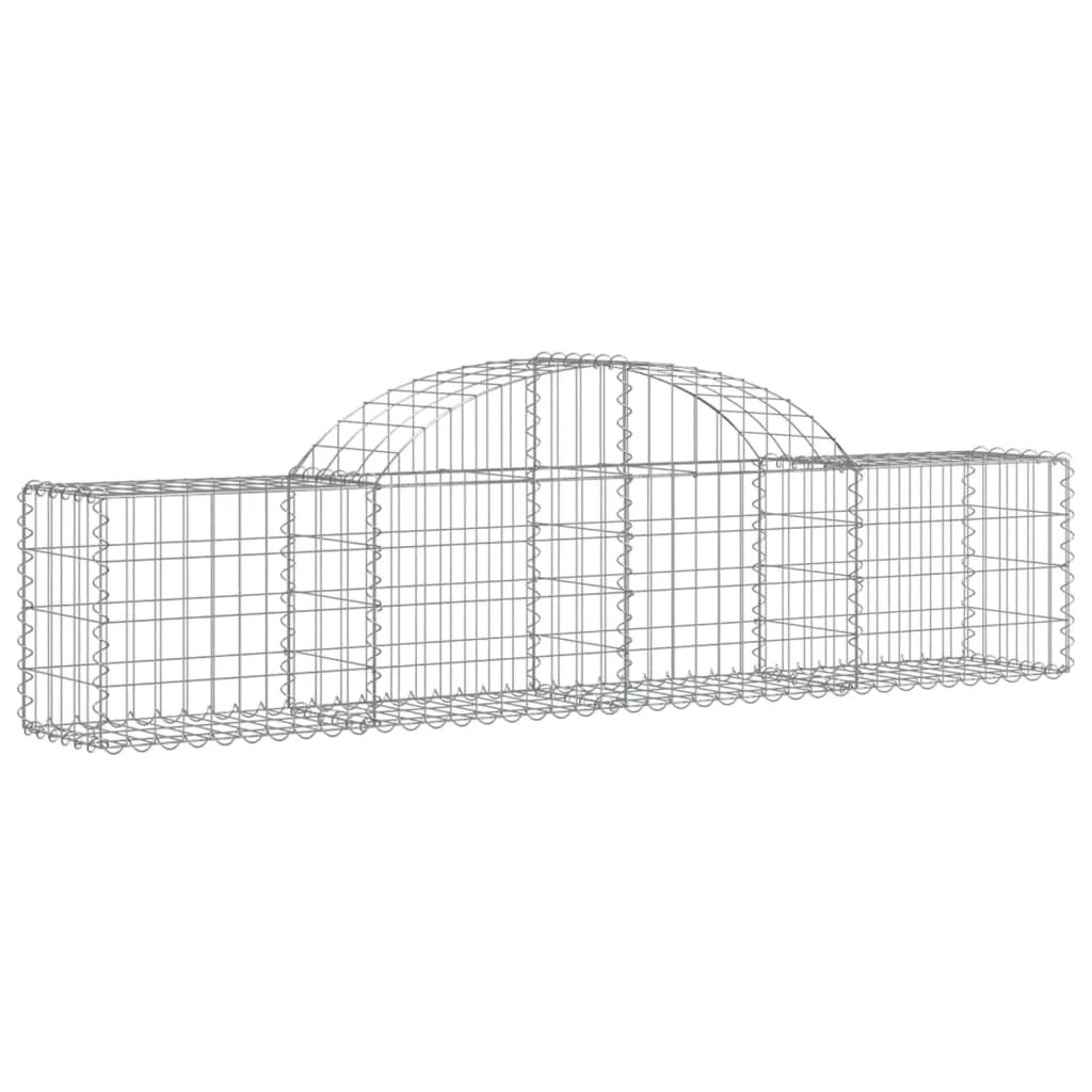 Set di 8 gabbioni ad arco per recinzione gabbia o muro di contenimento 200 x 30 x 40/60 cm ferro zincato argento 02_0041164