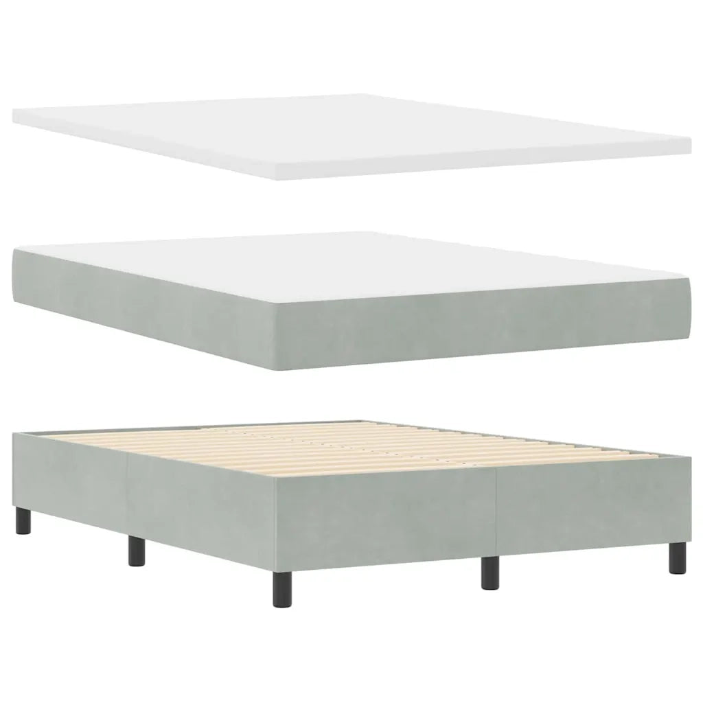 Letto a molle con testiera Grigio chiaro 140 x 200 cm Velluto 3343814