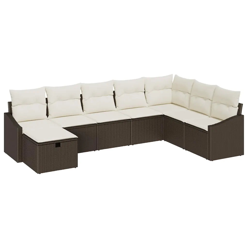 Set Divano da Giardino con cuscino 8 pcs polyrattan