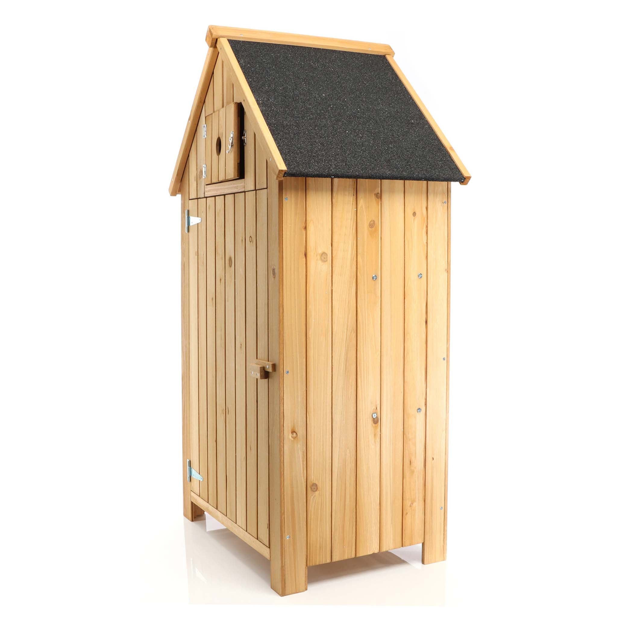 Armadio da giardino a casetta In legno d'abete con tetto in bitume 770x540x1370 mm Per esterni