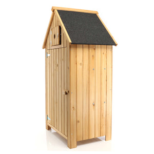 Armadio da giardino a casetta In legno d'abete con tetto in bitume 770x540x1370 mm Per esterni