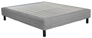 Letto Sommier Matrimoniale 160x190 cm a Rete Fissa in Legno e Simil Velluto Dormidea Grigio