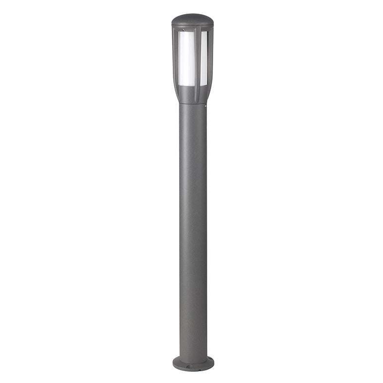ATLAS Paletto da terra per giardino IP65 - Bollard Antracite con attacco E27 per lampadine LED - Struttura in alluminio pressofuso - Rossini Group
