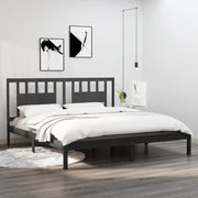 Giroletto-Struttura Letto Grigio in Legno Massello di Pino 200x200 cm 119521