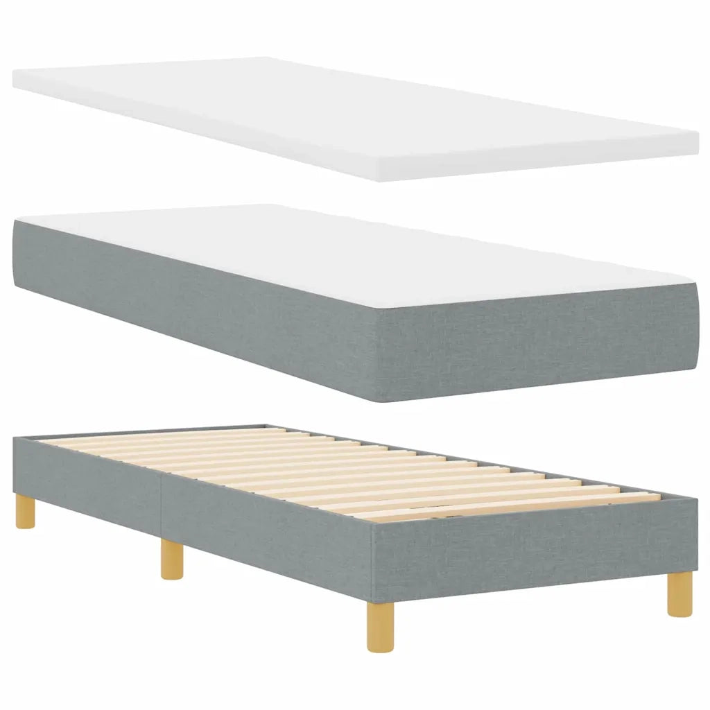 Letto a molle con materasso Grigio chiaro 80 x 200 cm Tessuto 3340241