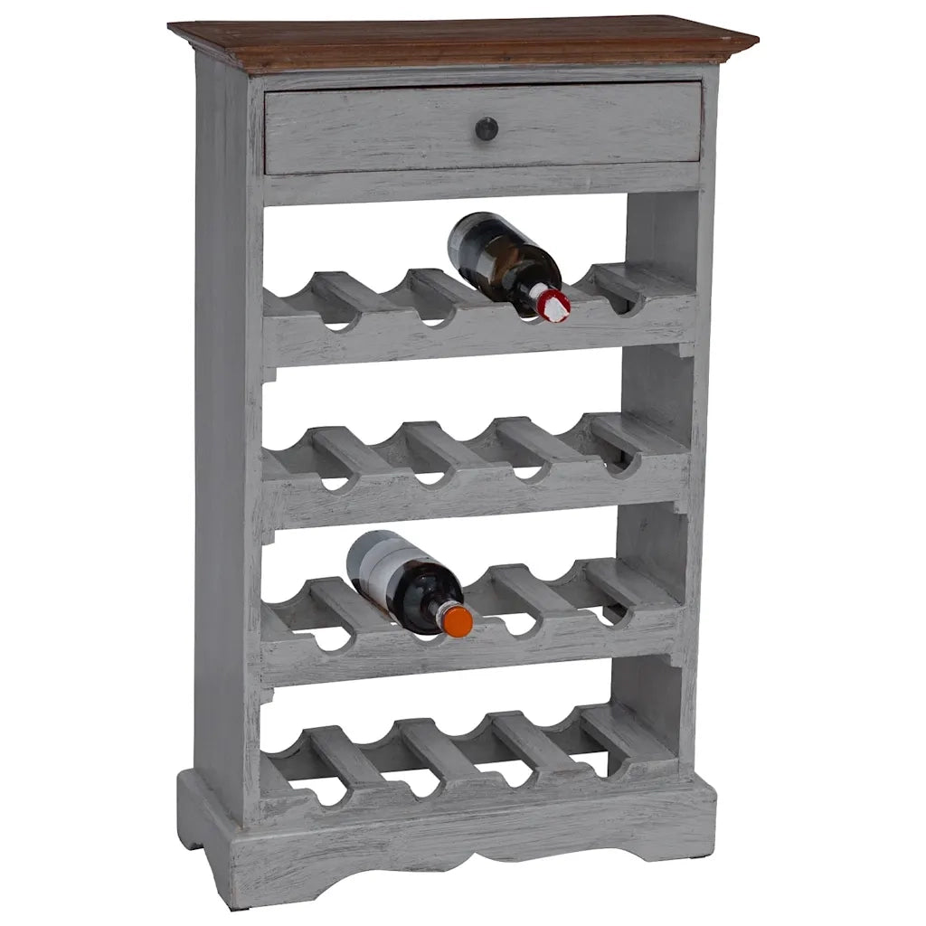 Portavini in Legno Massello Recuperato 55x23x85 cm cod mxl 48277