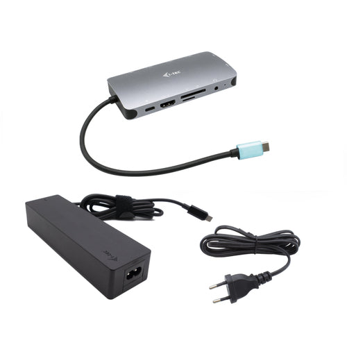 I-tec metal usb-c nano dock hdmi/vga with lan + charger 100w - C31NANOVGA100