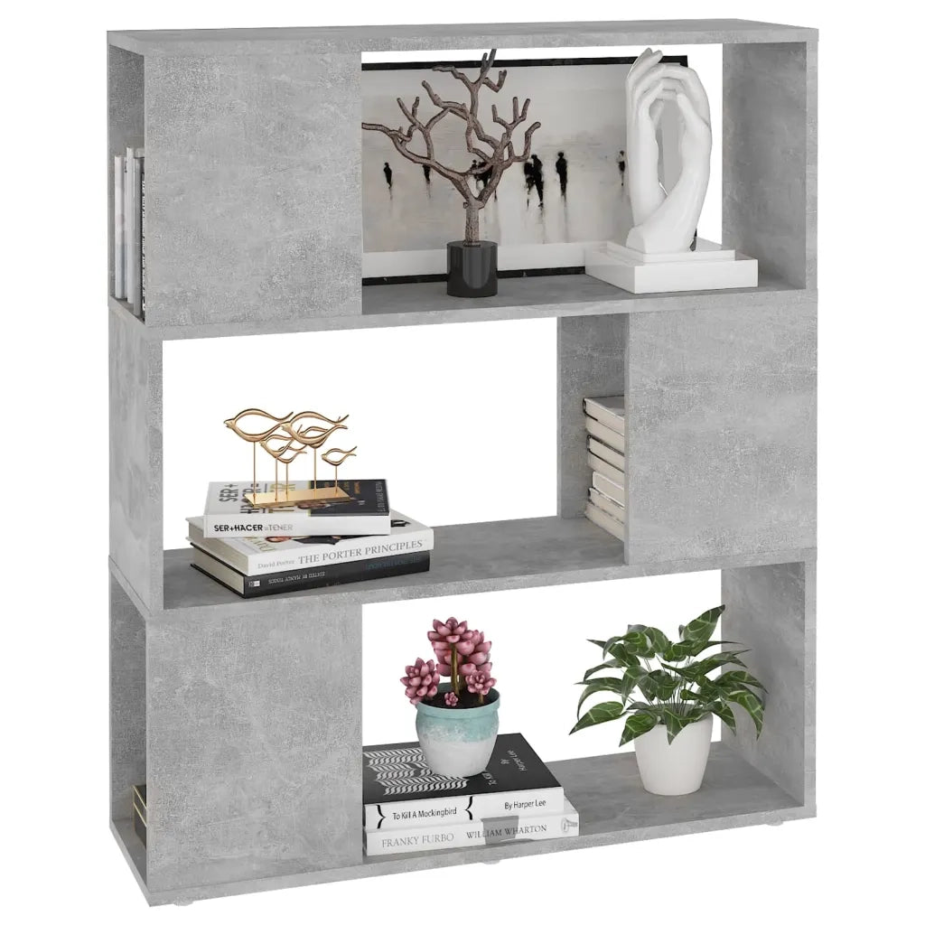 Libreria/Divisorio Grigio Cemento 80x24x94 cm in Truciolato