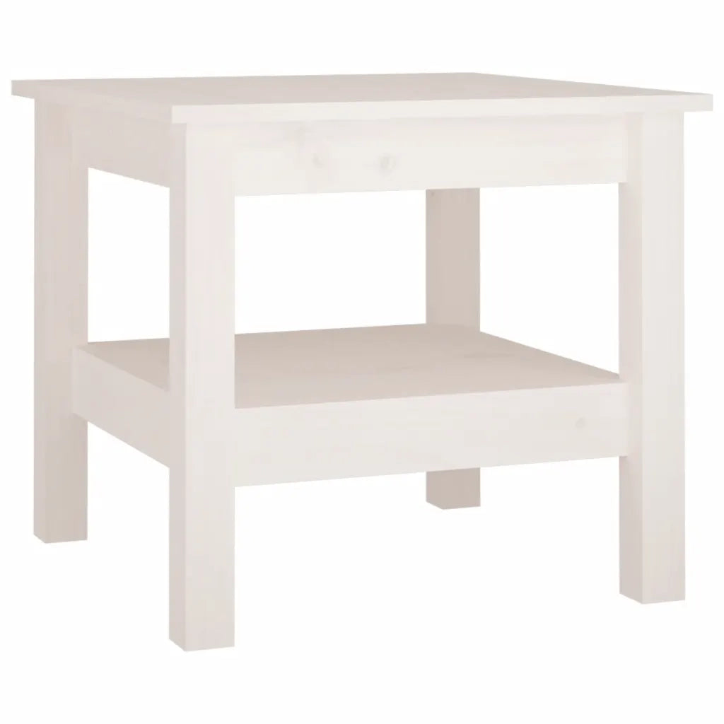 Tavolino da salotto | Tavolino da caff¨¨ | Tavolino da Soggiorno bianco 45x45x40 cm in legno massello di pino