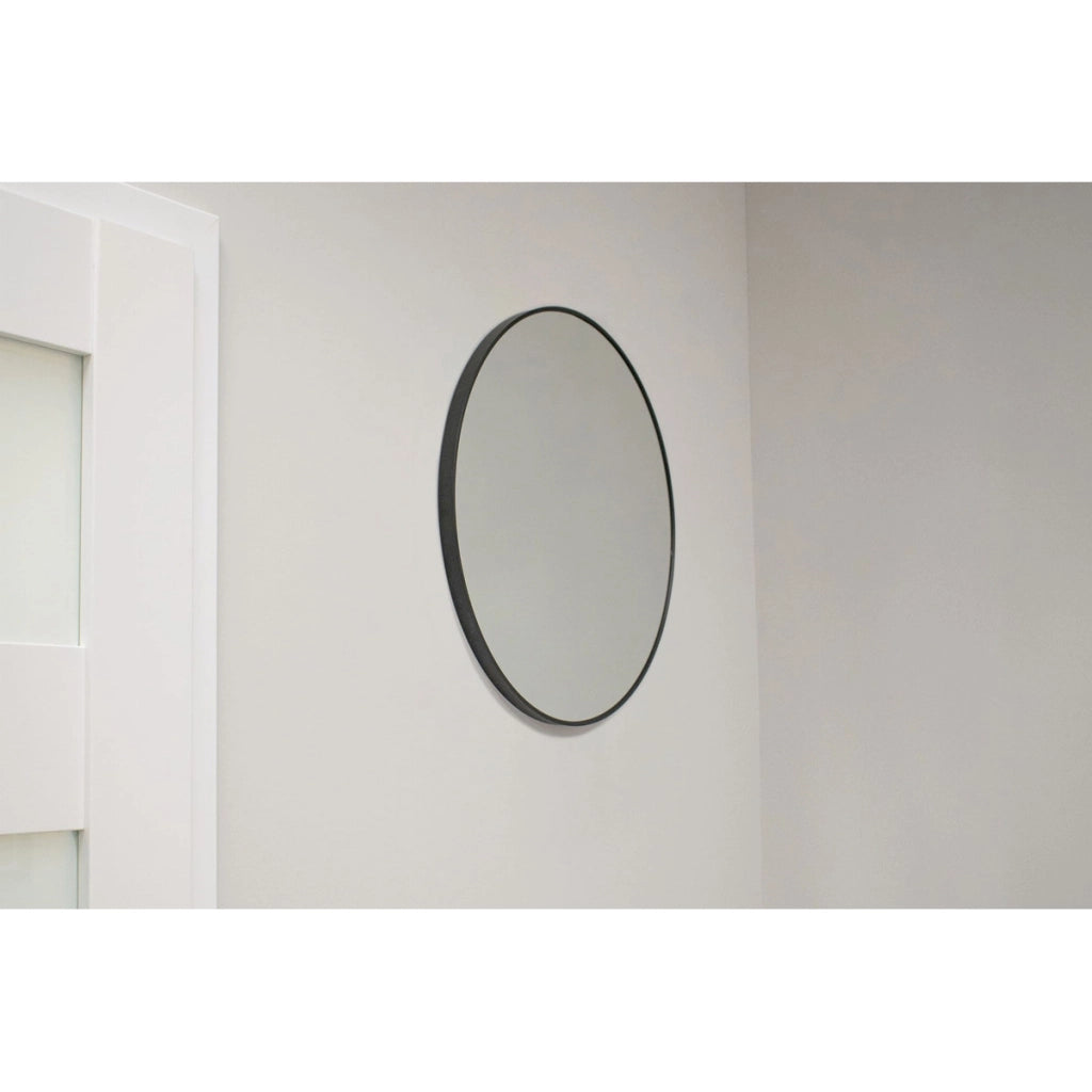 Specchio circolare moderno con cornice in metallo nero 50 cm