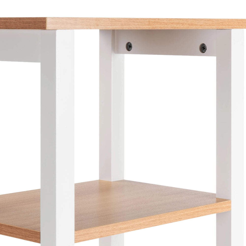 Mobile da bagno alto con ripiani in MDF bianco 30 x 160 cm armadietto