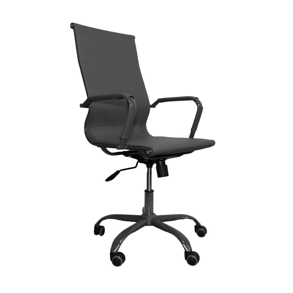 Poltrona da ufficio Nuvia con schienale ergonomico e ruote colore grigio H105