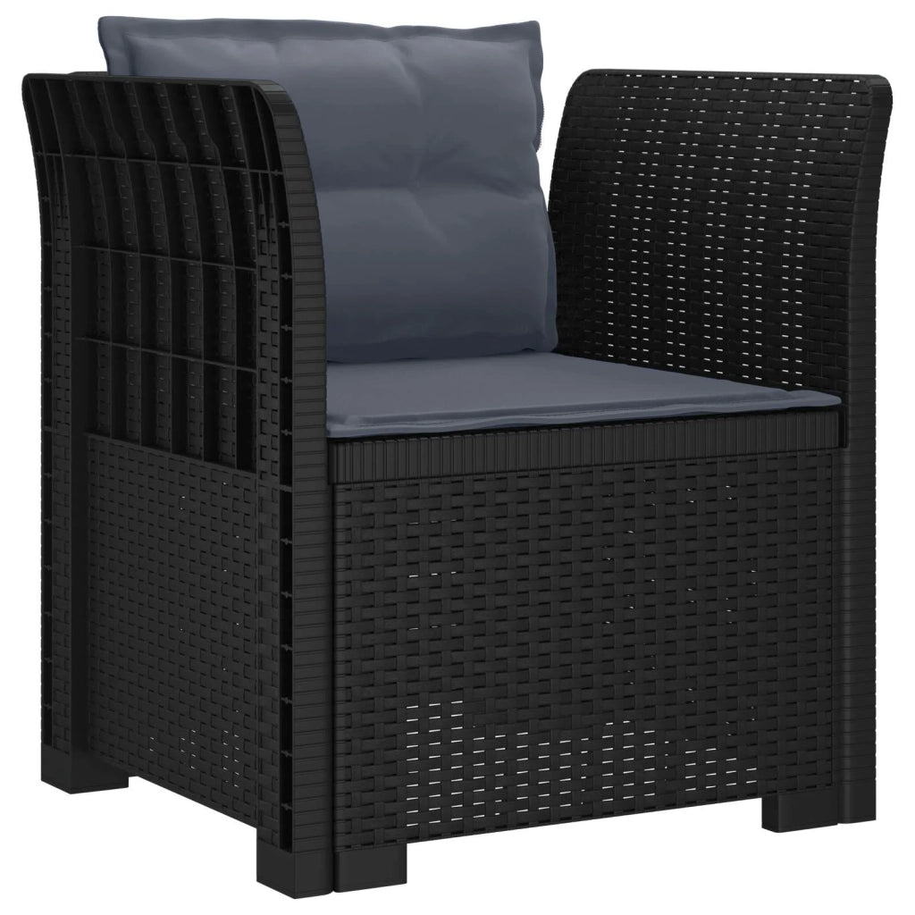 Sedia da giardino-Poltrona a 1 Posto con Cuscini Aspetto Rattan PP Antracite 862942