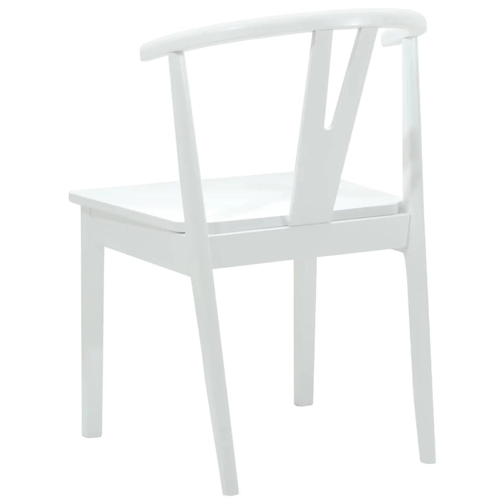 Sedia da pranzo 2 pcs Bianco e Bianco Legno di gomma solido