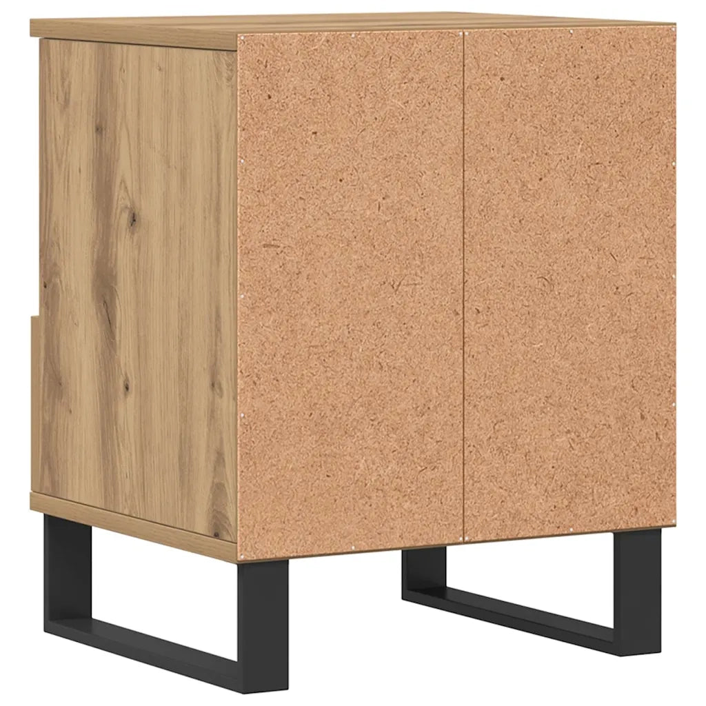 Comodino | Armadio da Notte | Mobiletto da notte Rovere Artigianale 40x35x50 cm in Legno Multistrato
