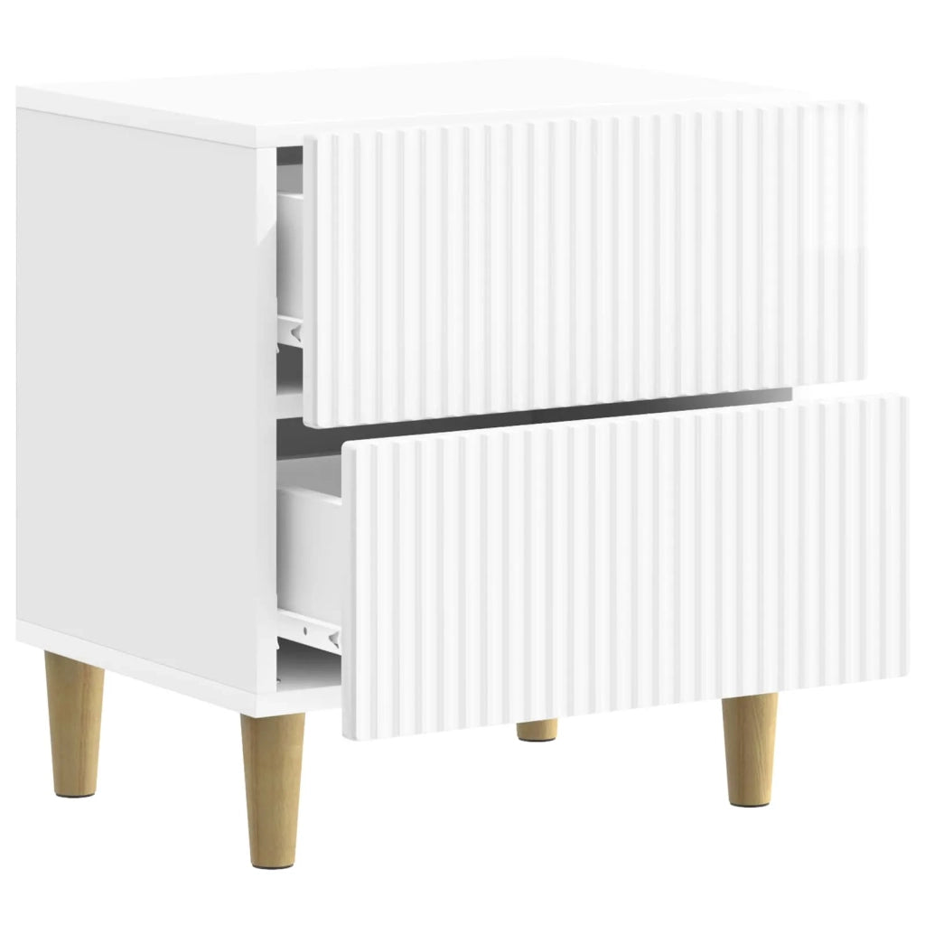 Armadio da Notte con cassetto Bianco Lucido 43 x 34,5 x 48 cm