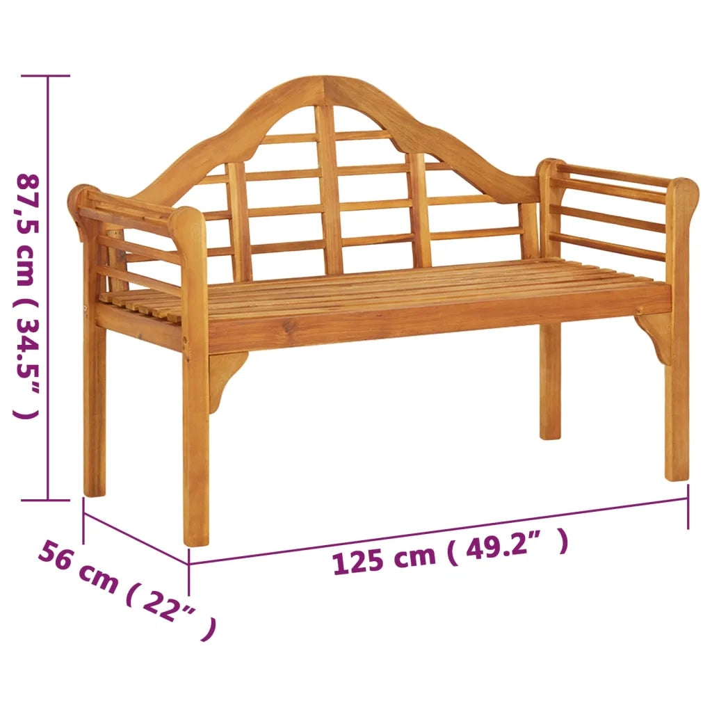 Panchina da Giardino | Panca da Giardino 125 cm Legno Massello di Acacia