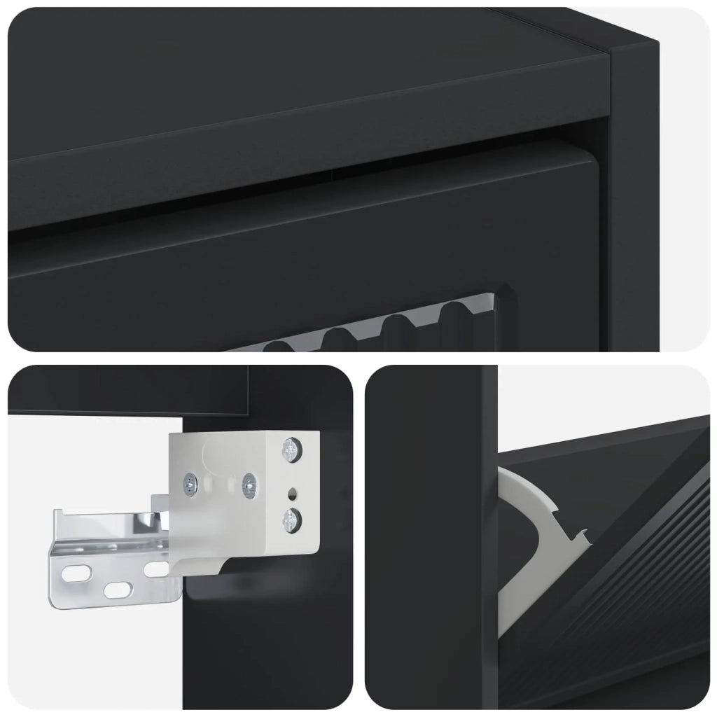Mobiletto per Scarpe da Muro EDE 71 x 17 x 43 cm Nero 895966