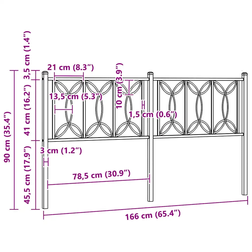 vidaXL Testiera in Metallo Bianco 160 cm
