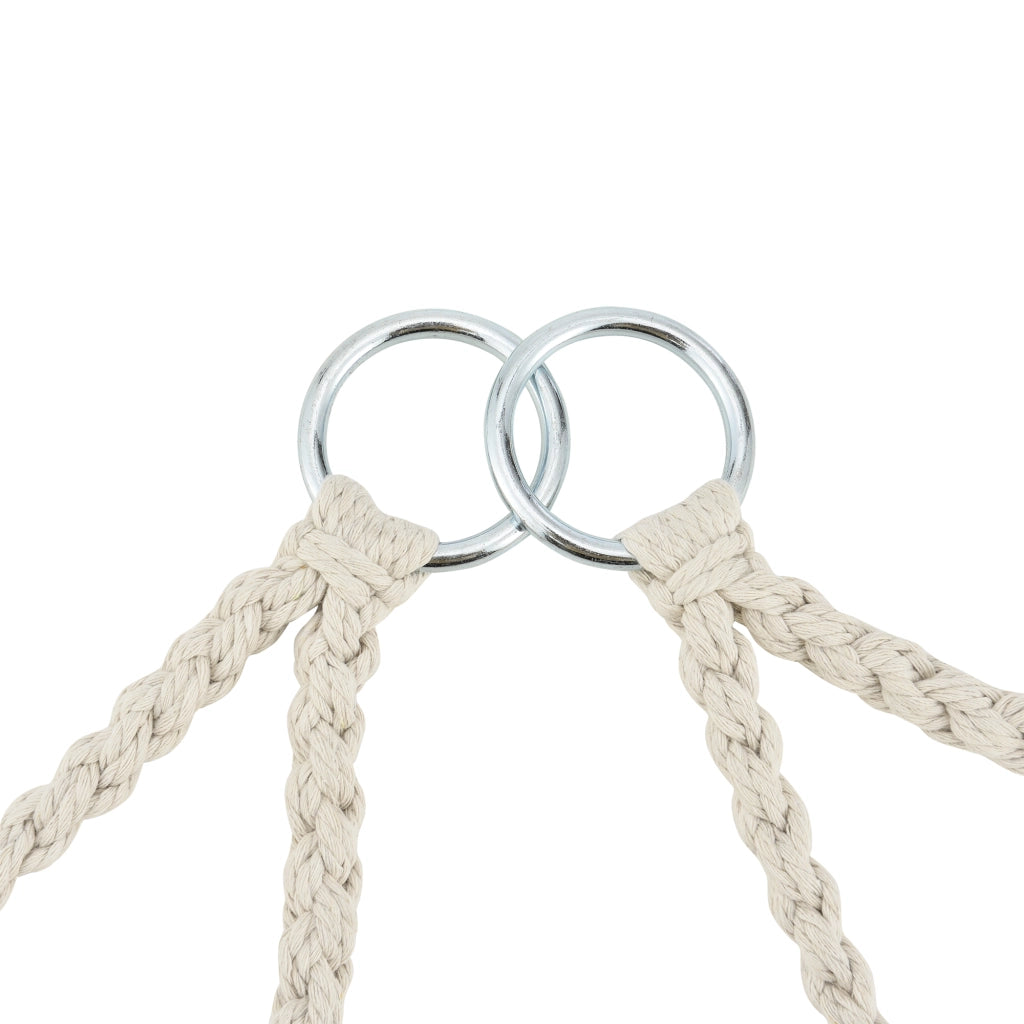 Poltrona Sospesa con Cuscini Altezza Completa di Sostegno 135 cm Altalena Relax Poltrona Appendibile per Interno / Esterno - Supporto Fino a 150 kg - Color Crema