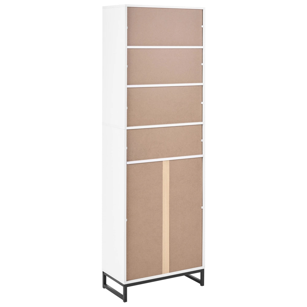 Mobile porta scarpe con 8 ripiani e scomparti per scarpe soluzione di arredo per l'ingresso bianco
