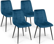 Set di 4 sedie da pranzo MILA in velluto blu