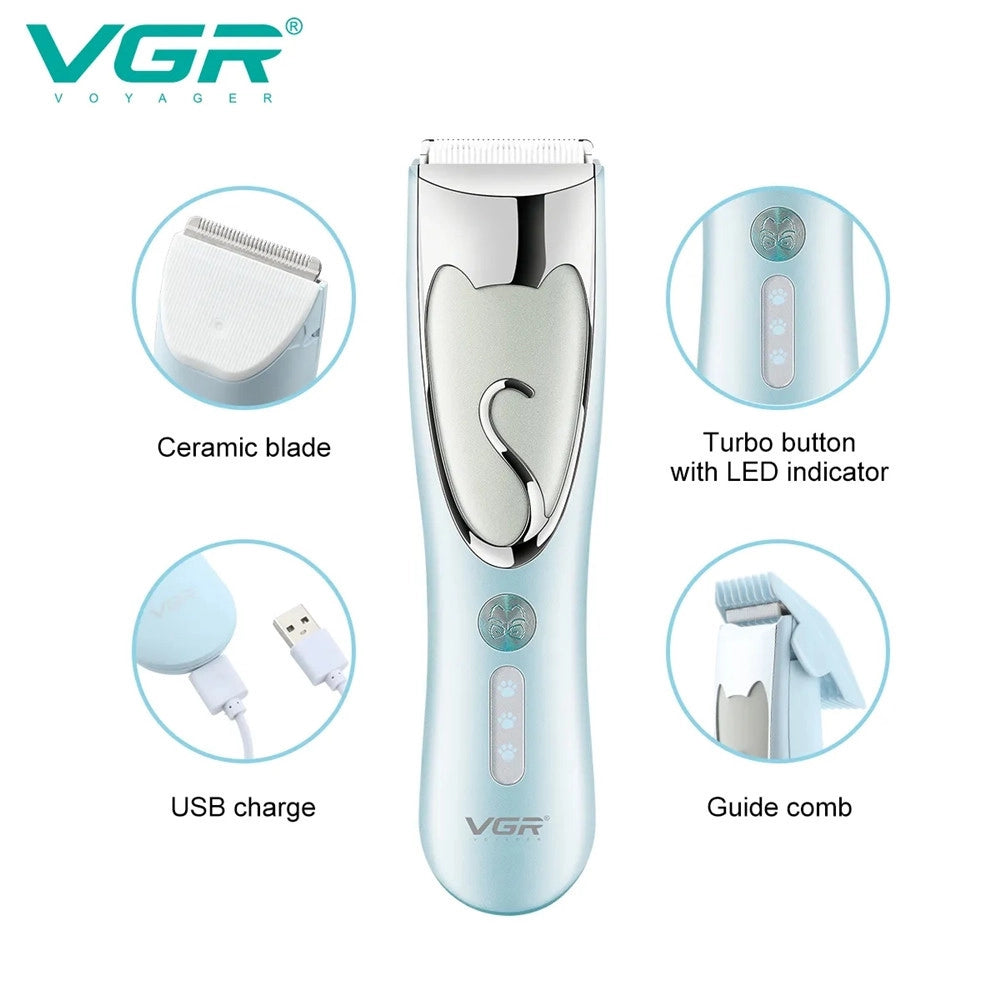 Trade Shop - Tosatrice Professionale Vgr V-203 – Taglio Preciso Pet Clipper Usb -