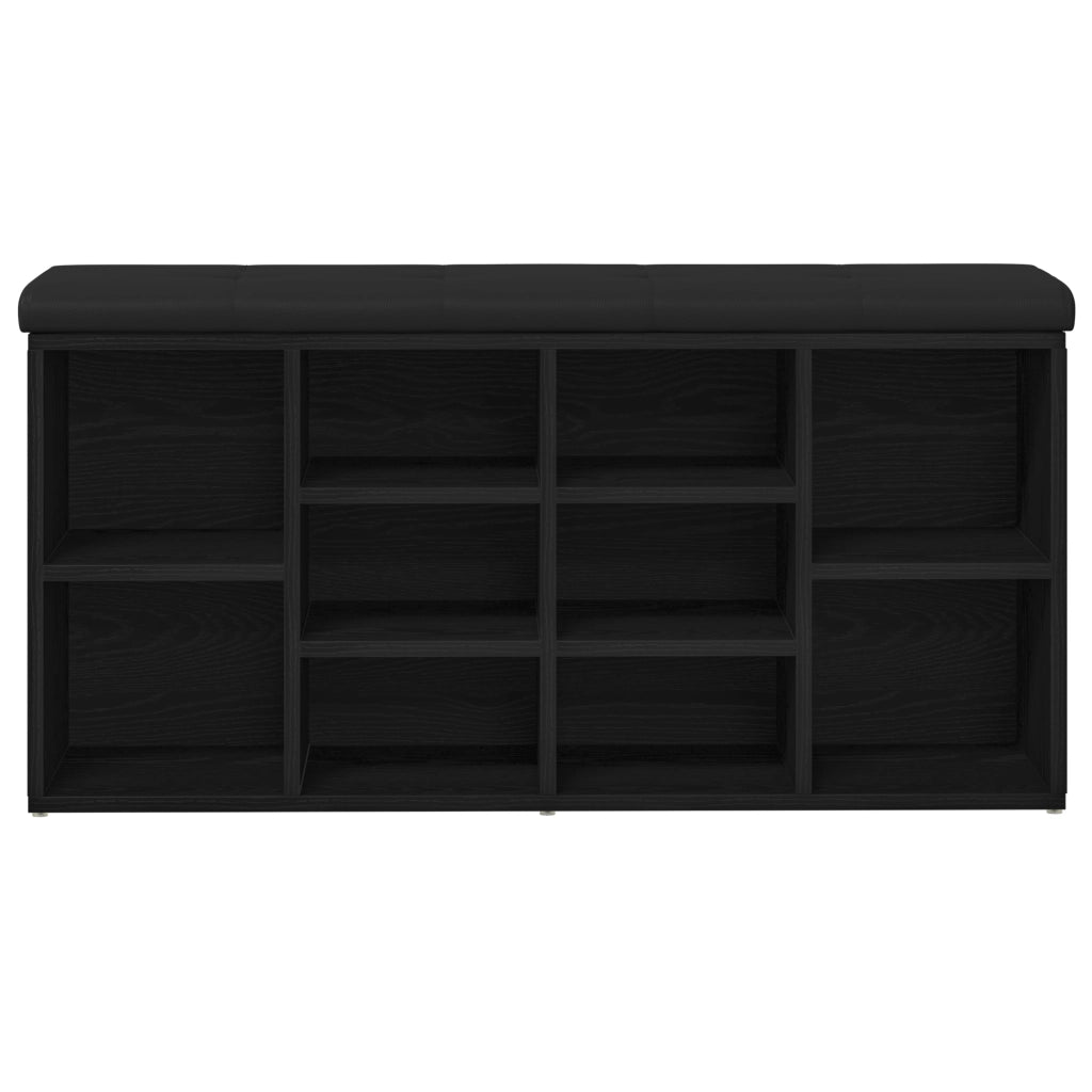 panchina da stoccaggio  Nero Rovere 100x30x48 cm Legno ingegnerizzato