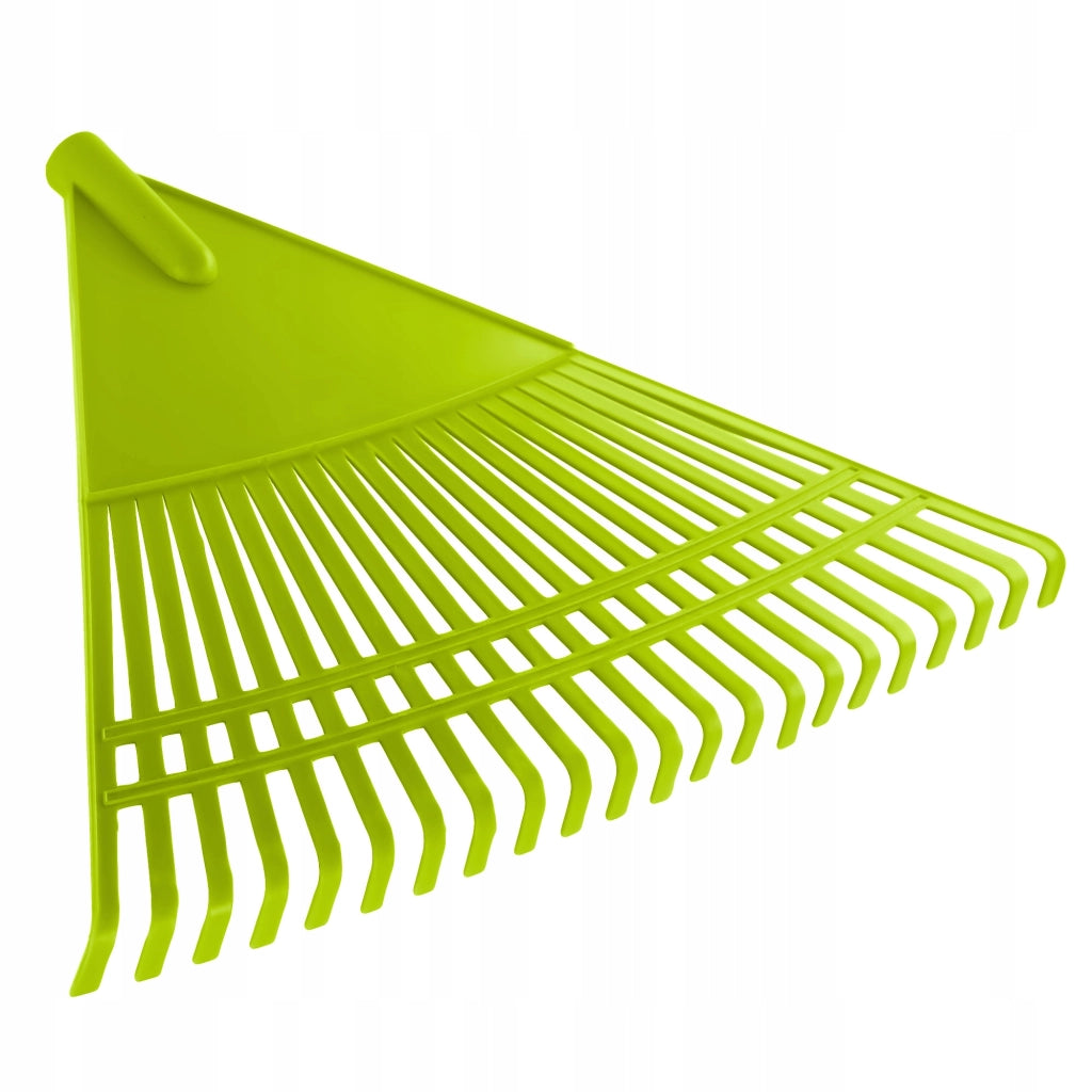 Rastrello per foglie KADAX in plastica, senza manico, largo 60 cm, 22 denti.