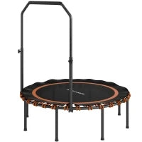 Trampolino Fitness con Maniglia Regolabile, per Interni ed Esterni, in Acciaio e Plastica, Arancione