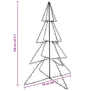 Albero di Natale a Cono 160 LED per Interni Esterni 78x120 cm 328564