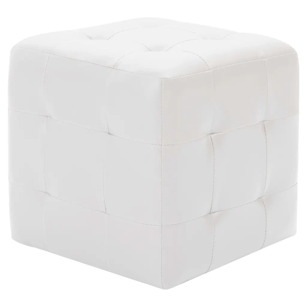 Pouf 2 pz Bianco 30x30x30 cm in Similpelle 278389