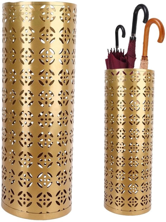 Supporto per Ombrello in Metallo Compacto - Progettato per Risparmiare Spazio - Realizzato in Legno - Adatto per Uso Casa/Studio - Stile Elegante