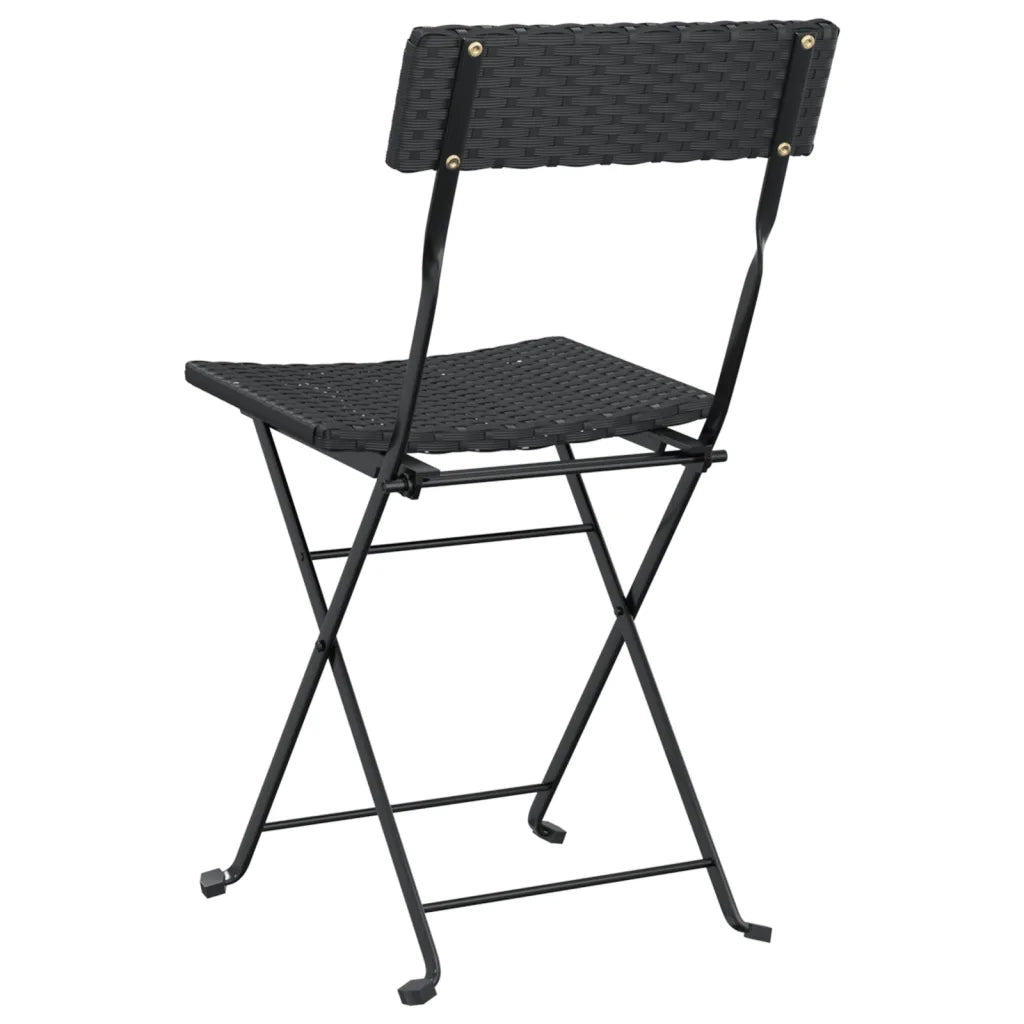 Sedie Pieghevoli da Bistrò 8 pz Nere Polyrattan e Acciaio 3152114