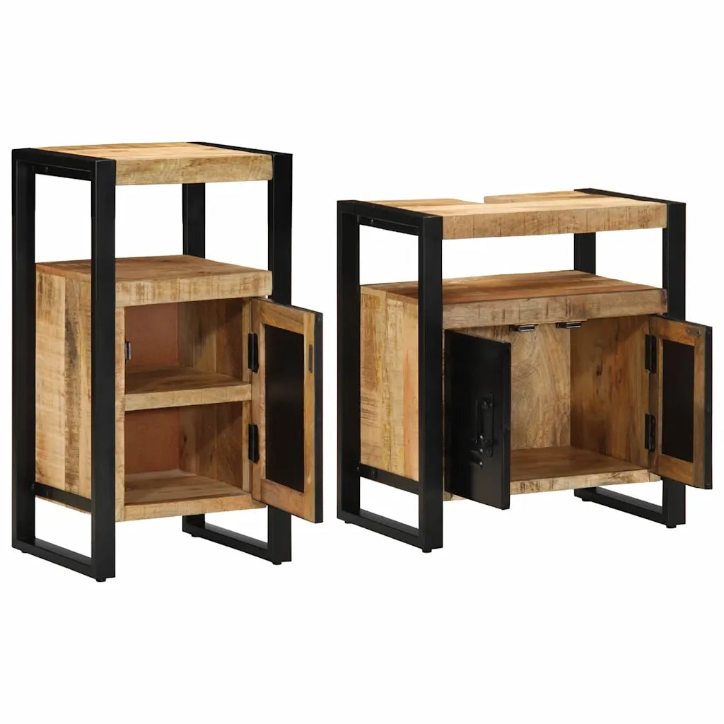 Set di mobili per il bagno 2 pcs Legno di mango grezzo e solido 3305602