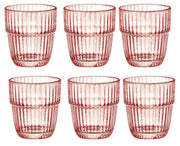 Set 6 Bicchieri da Tavola Rocks Barshine Peach Impilabili 30 cl