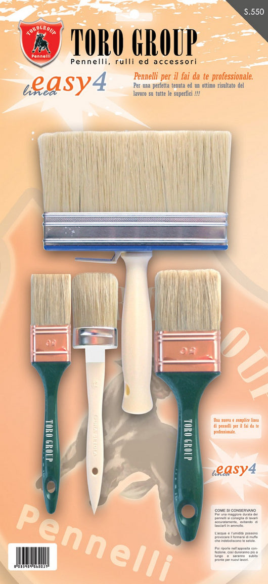 set 4 pennelli setola bionda s/550 cod:ferx.8598