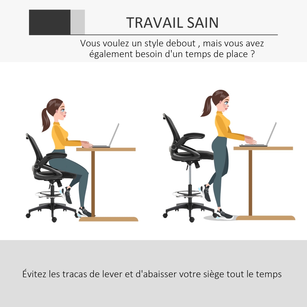Sedia da ufficio ergonomica con poggiapiedi ¨C zephmum ¨C nero