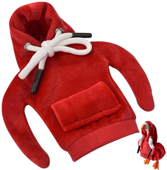 Decorazione per Ufficio - Cappotto di Piuma Rosso - Abbigliamento di Cotone - Decorazione per Tavolo - Sostegno Carino - Adatto per Oche fino a 18 cm