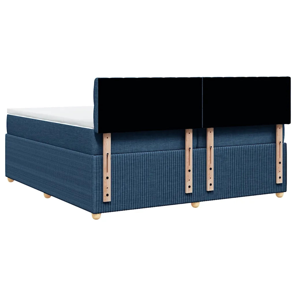 Giroletto a Molle con Materasso Blu 200x200 cm in Tessuto