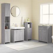 Set Mobili da Bagno 4 pz Grigio Sonoma in Legno Multistrato 3154410